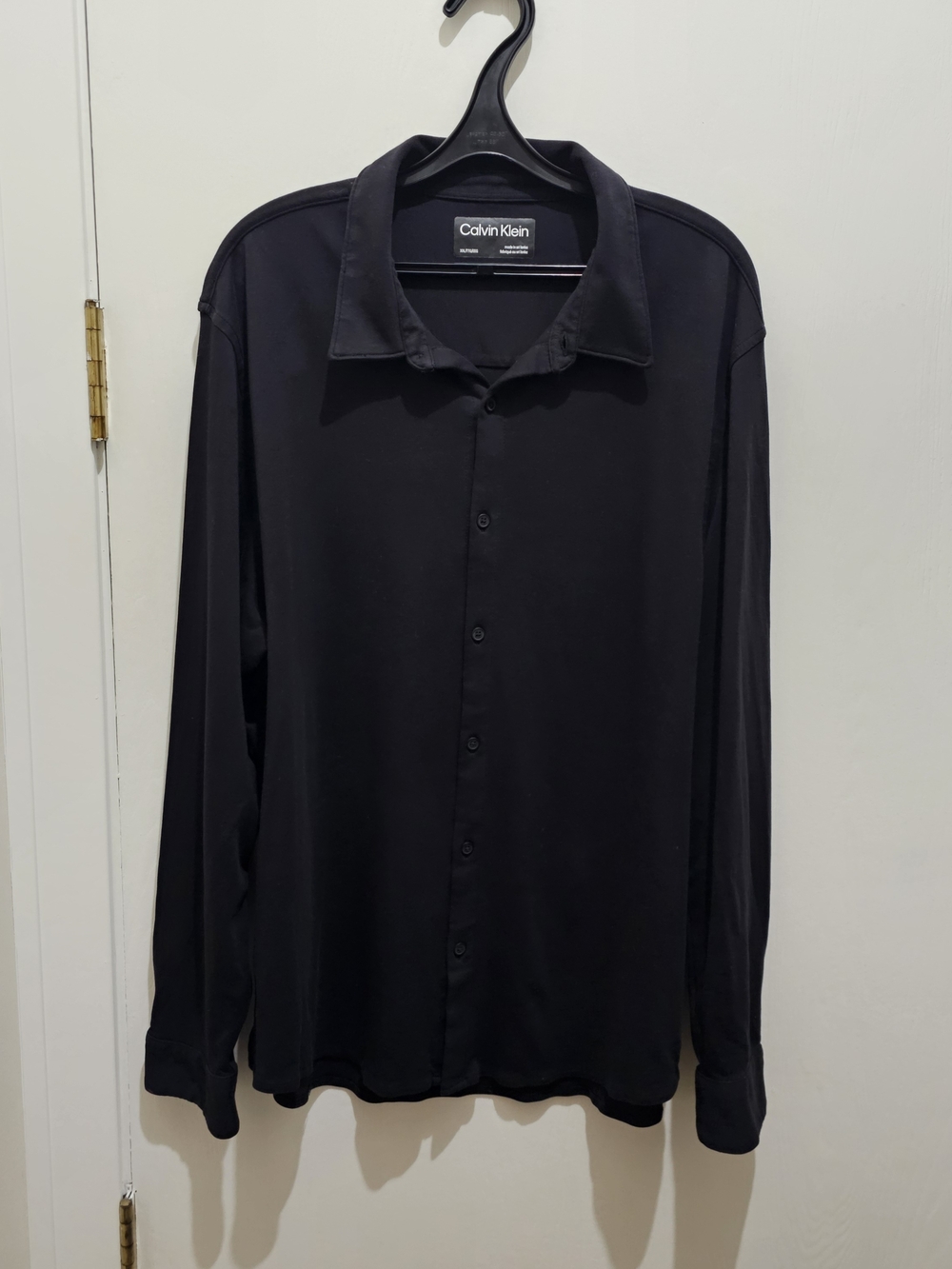 Calvin Klein Men's Black Long-Sleeve Button-Down Shirt